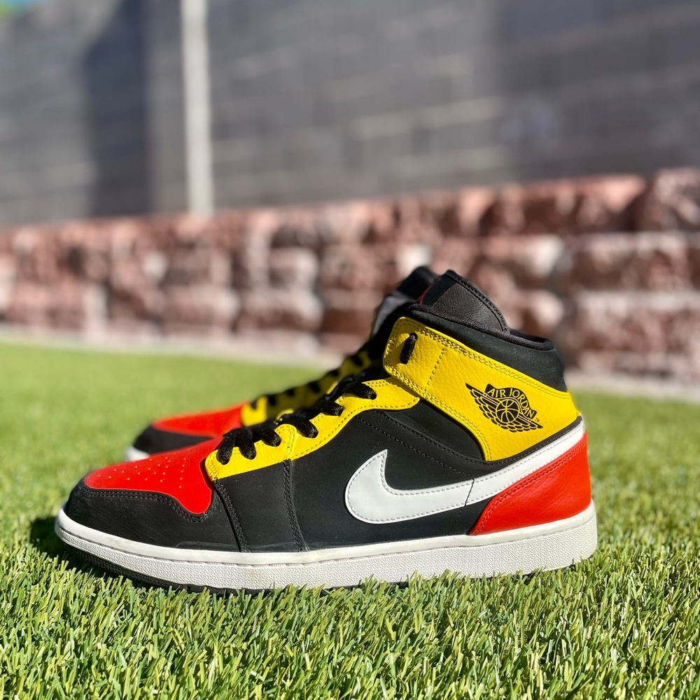 Nike Air Jordan - Men's Black, Red, and Yellow Sneakers